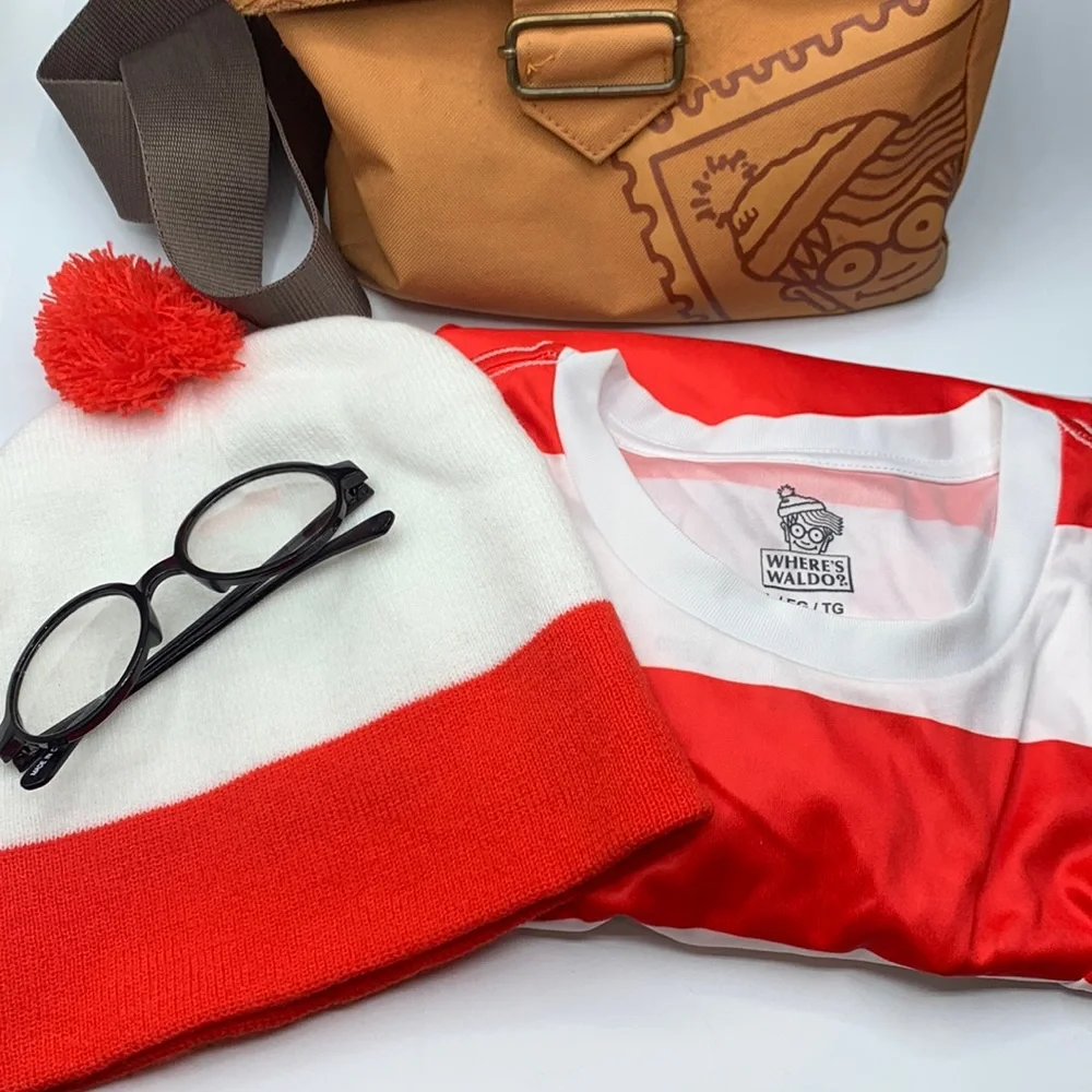 Where’s Waldo Novelty Outfit & Messenger Bag Bundle